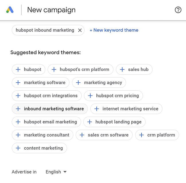 how to use google ads: keyword themes