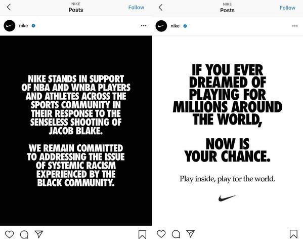 nike instagram text post brand consistency