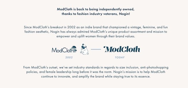 Storytelling example: ModCloth