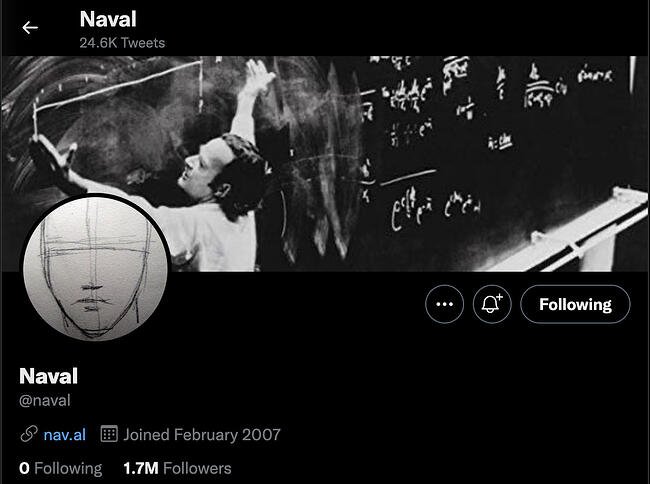 twitter power user account: naval