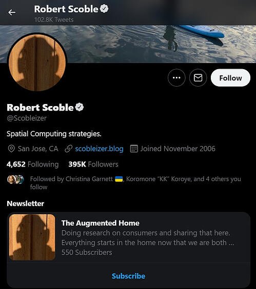 twitter power user account: robert scoble