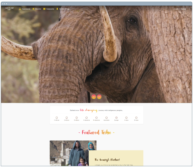 Best website examples: nomadic tribe