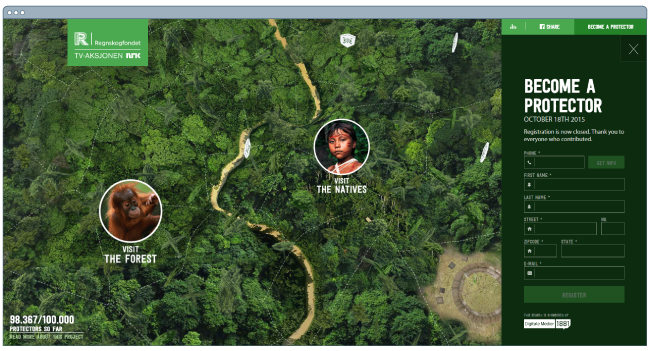 Best website examples: rainforest guardians