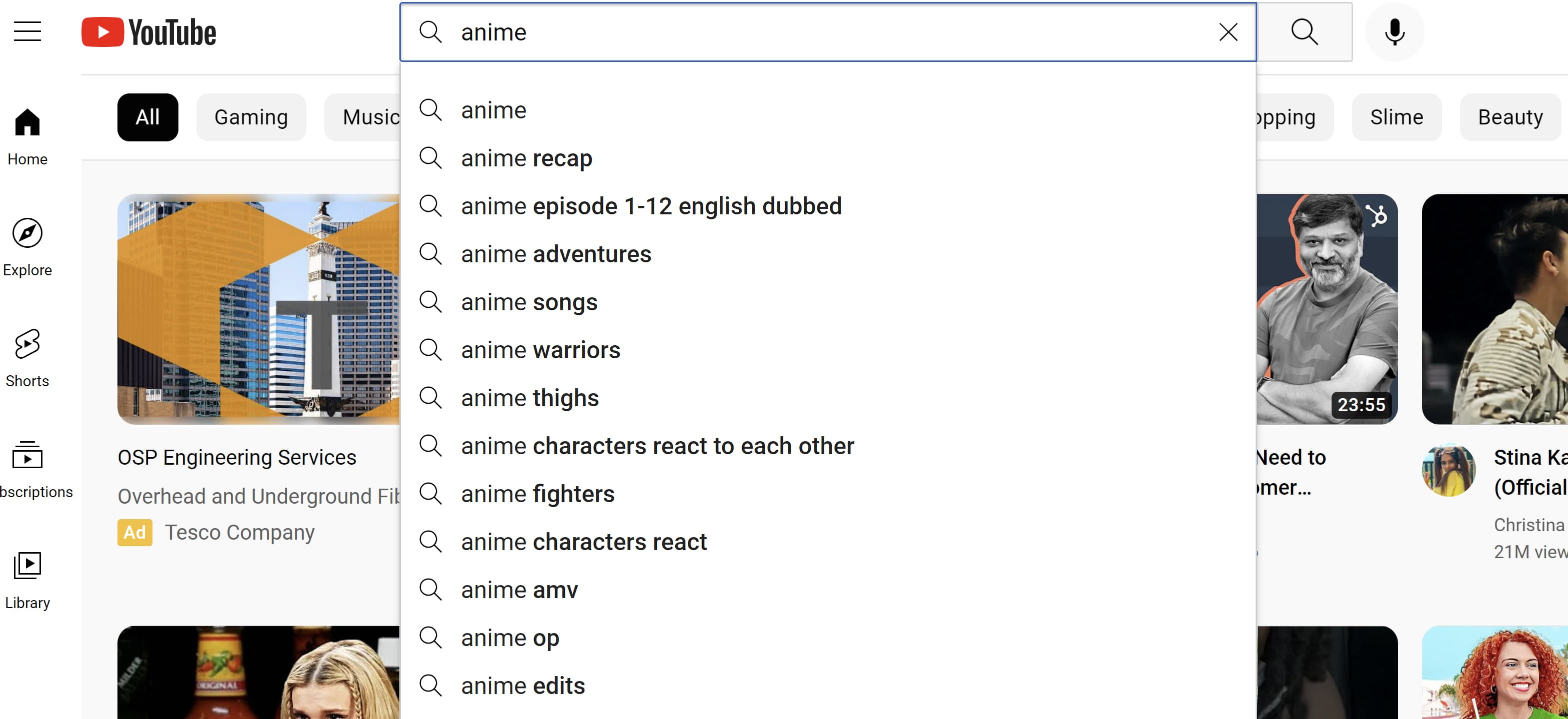 yt autosuggest