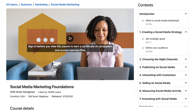 social media marketing course: linkedin learning