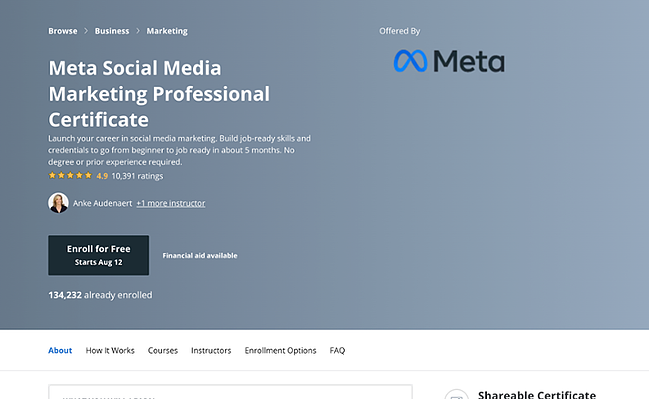 social media marketing course: meta