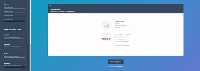 Adding social media icons with an email signature generator