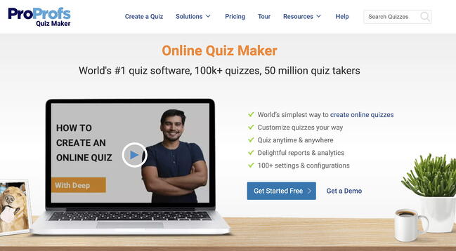 lead generation tools: proprofs quiz maker