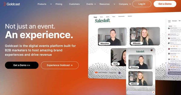 virtual event platform: goldcast 