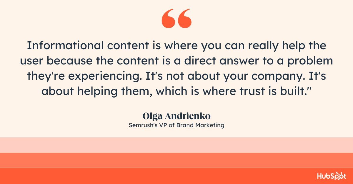 Semrush VP of marketing on informational content