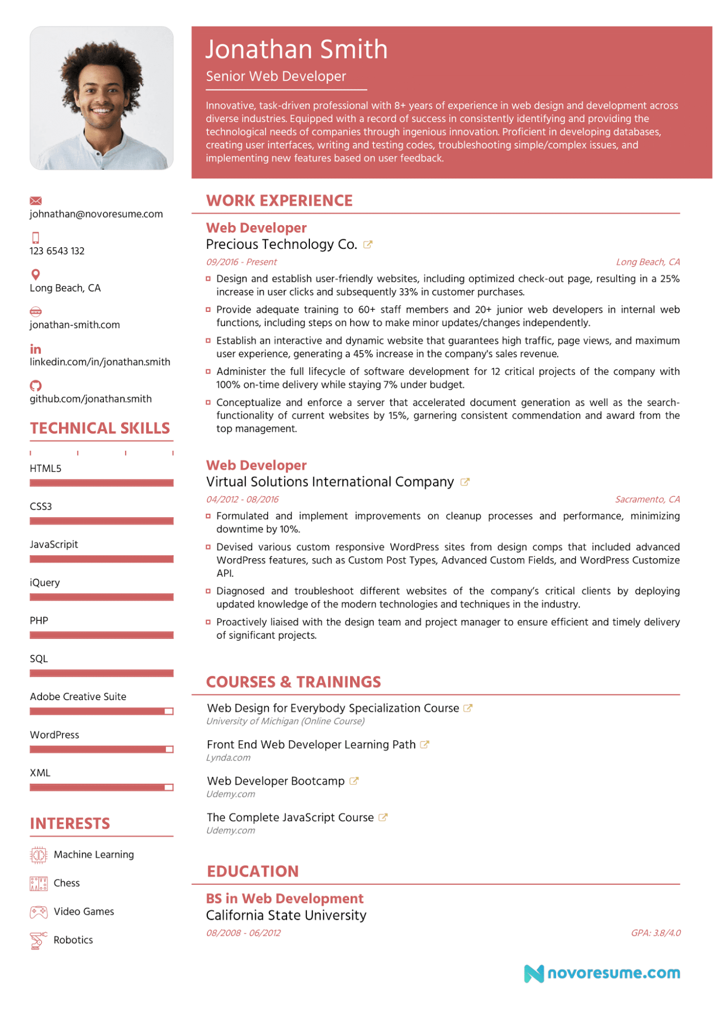 tech resume example best practices