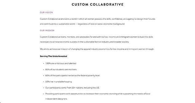 Company description example: custom collaborative