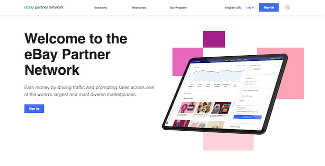 affiliate network example: eBay partner network