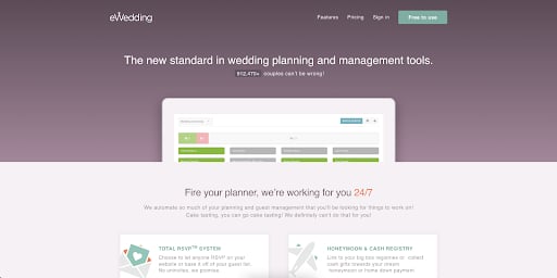 eWedding homepage web design