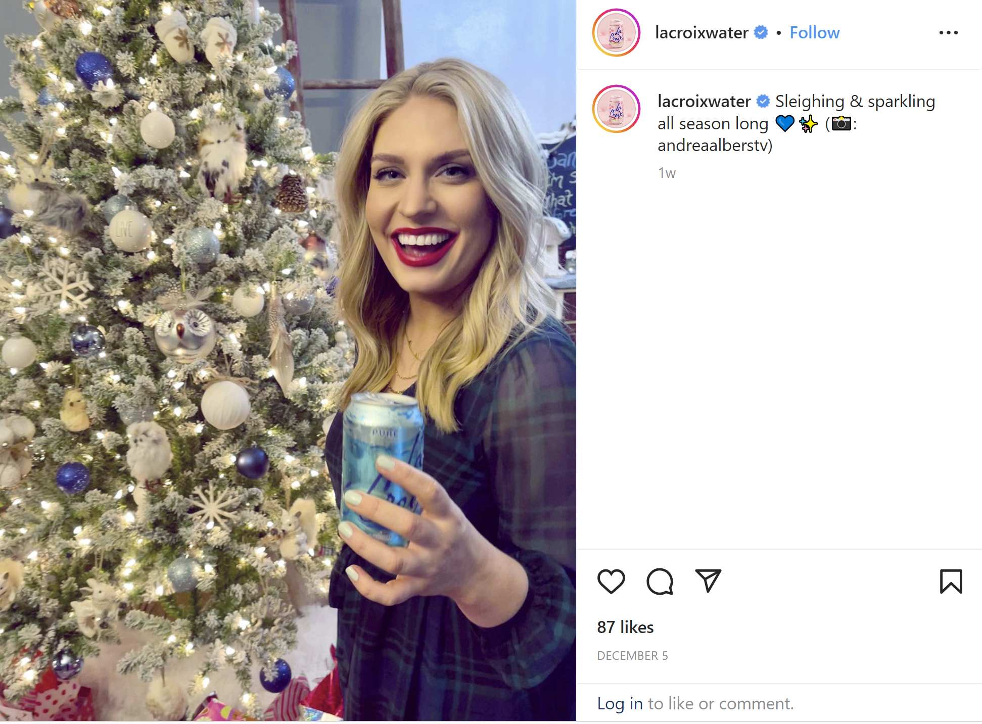 Micro-influencer Andrea Alers holding La Croix