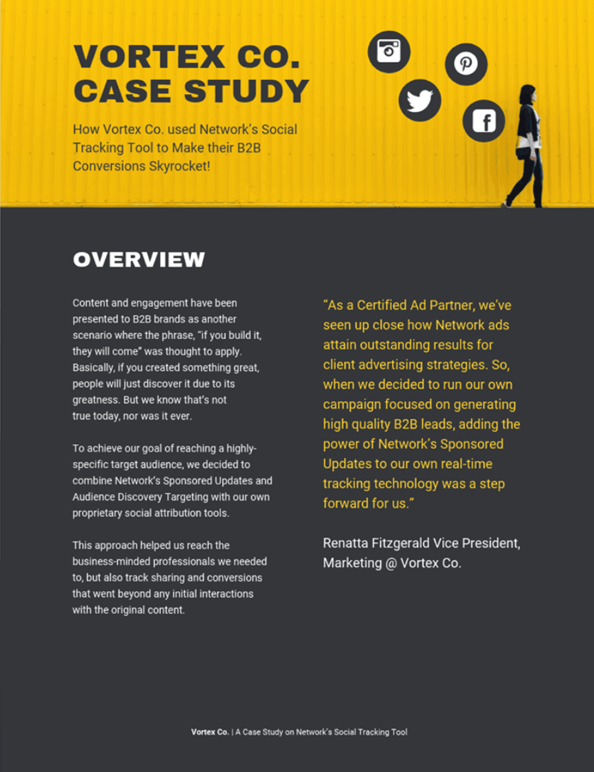 case study templates: bold social media business