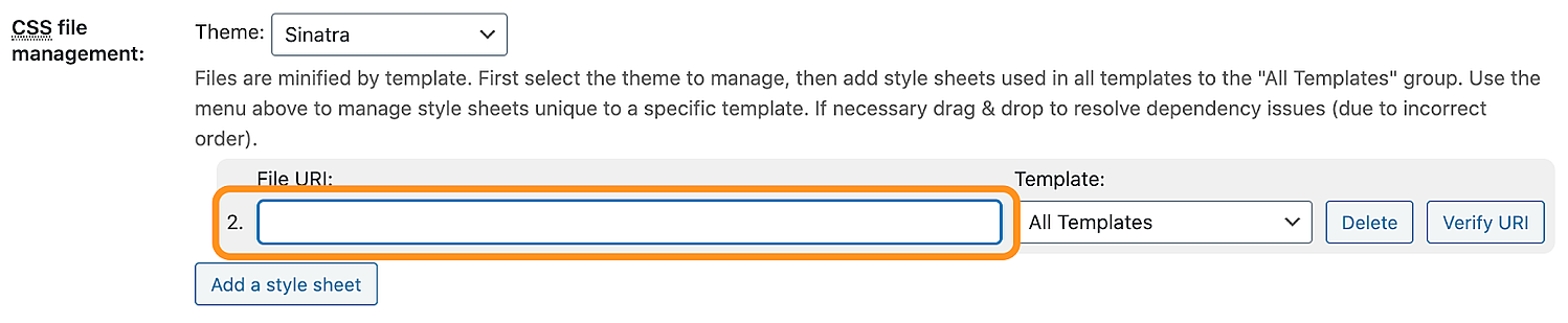 the settings page in the w3 total cache plugin