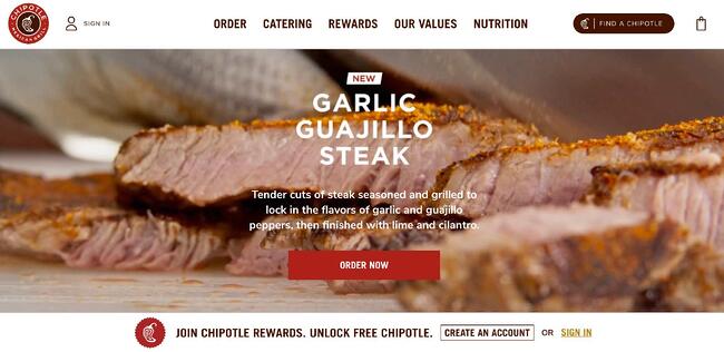 homepage design ideas, chipotle