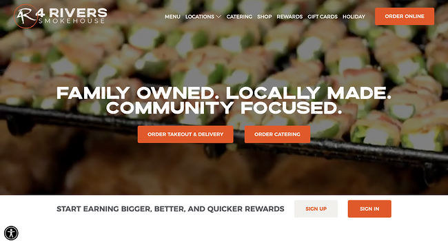  homepage design, 4 rivers smokehouse