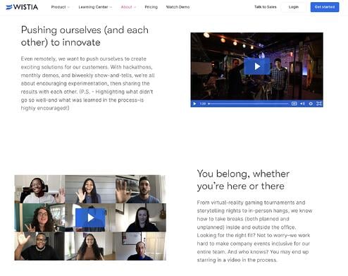 employer branding examples: wistia
