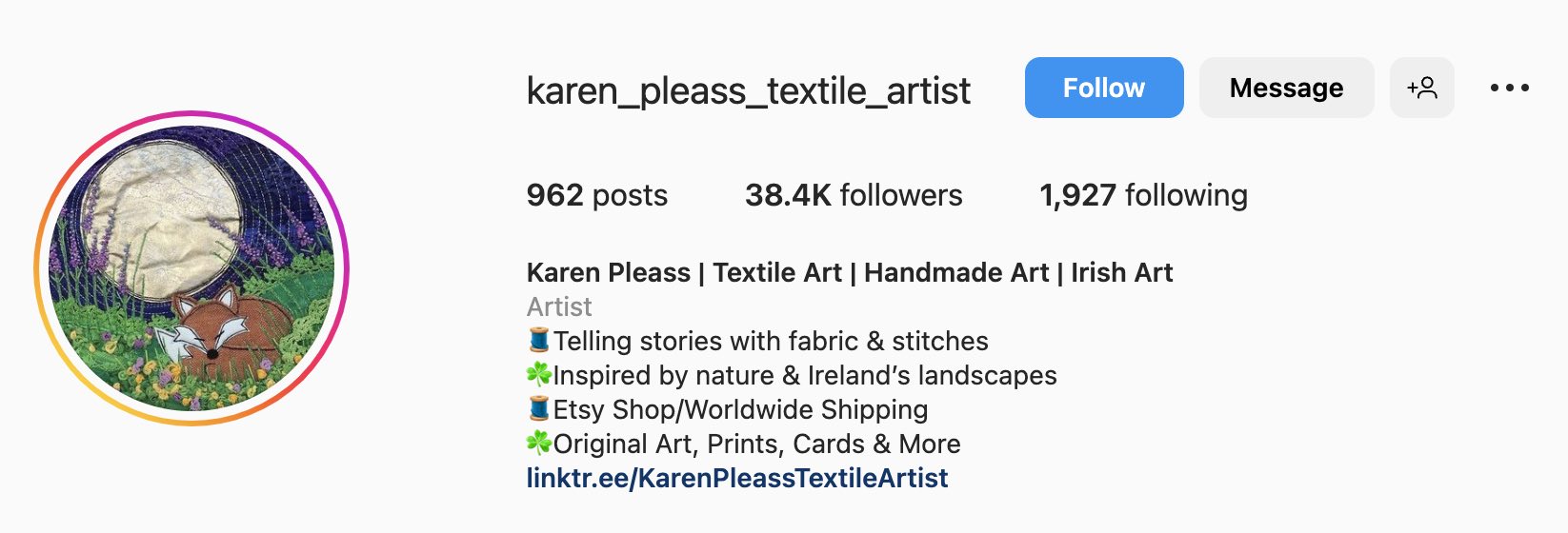 Creative Instagram bio ideas for Etsy shops, karen pleass