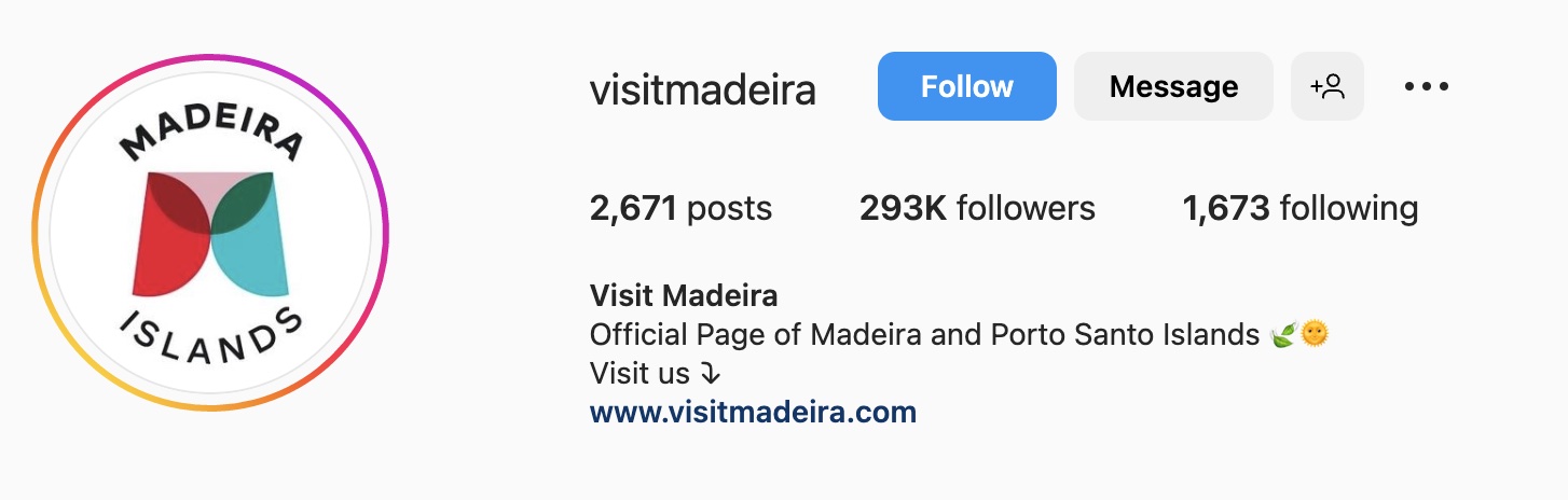 Good Instagram bio ideas for travel, madeira