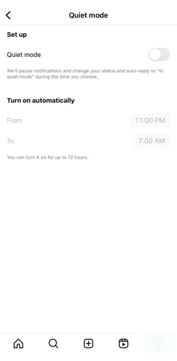 how to turn on quiet mode on Instagram