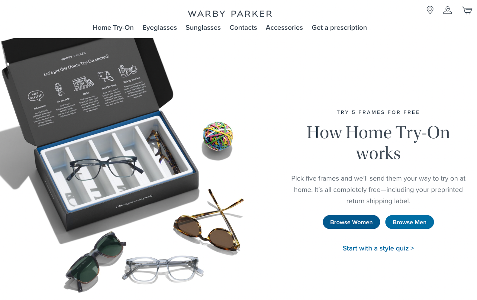 Sampling marketing example, warby parker 