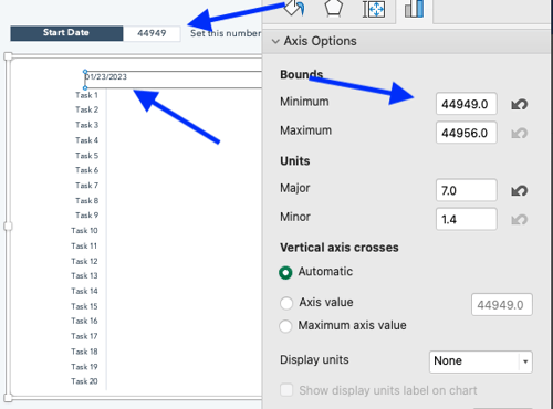  how to make a gantt chart: step 2.3 - configure the gantt chart with your start date