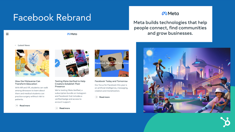 Famous Rebrand Examples: facebook to meta