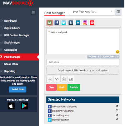 mavsocial dashboard example