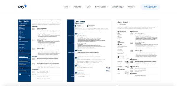 best free resume builder: zety