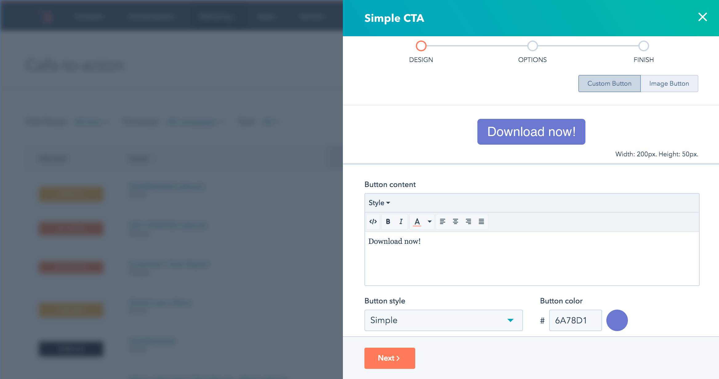 HubSpot CTA tool