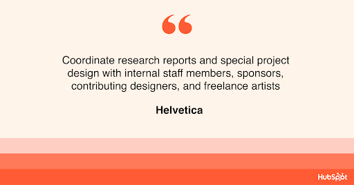 resume bullet point in helvetica