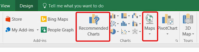 Select Maps to create a heat map.