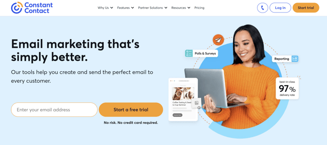 Constant Contact landing page